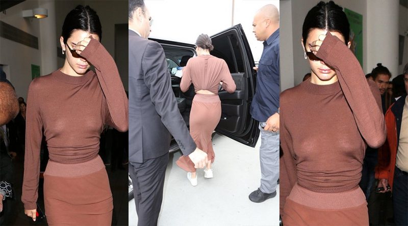 Kendall Jenner – Braless Candids in Los Angeles