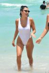 Kourtney Kardashian Wet White Swimsuit