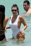 Kourtney Kardashian Wet White Swimsuit
