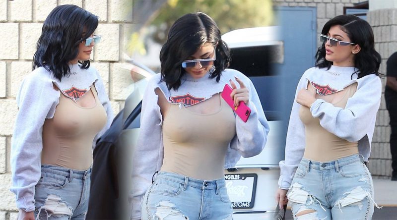 Kylie Jenner – Braless Candids in Los Angeles