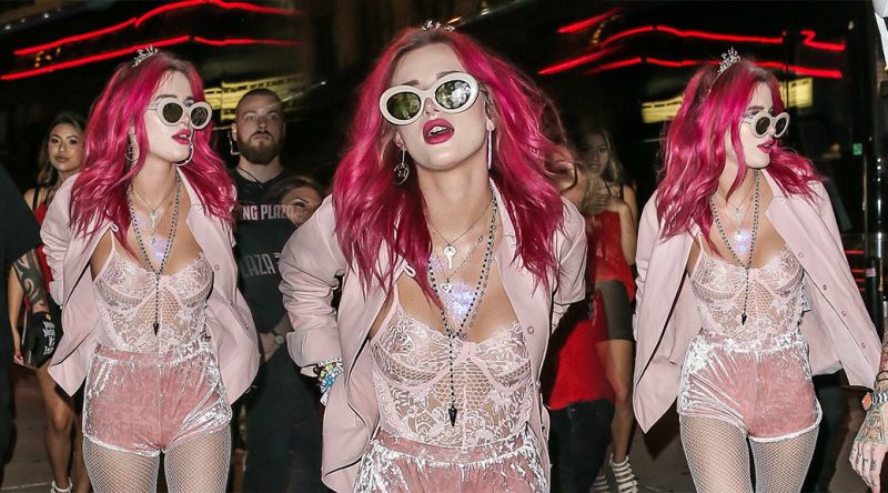 Bella Thorne – Braless See-Through Candids in New York