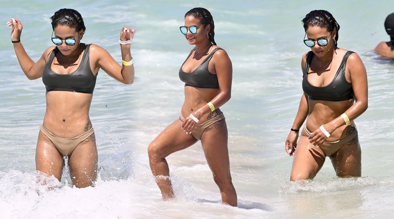 Christina Milian – Bikini Candids in Miami