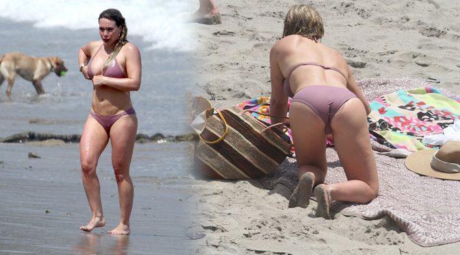 Hilary Duff – Bikini Candids in Malibu