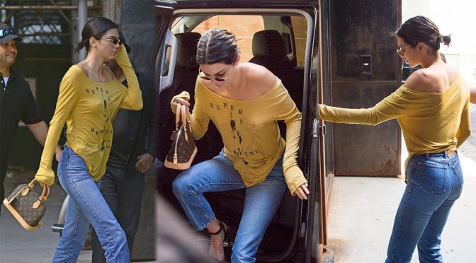 Kendall Jenner – Braless Candids in New York
