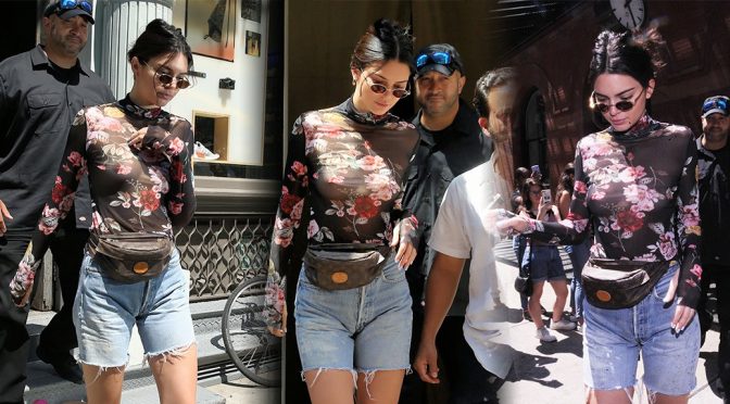 Kendall Jenner – Braless See-Through Candids in New York
