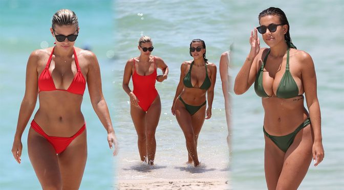 Natasha Oakley & Devin Brugman – Bikini Candids in Miami