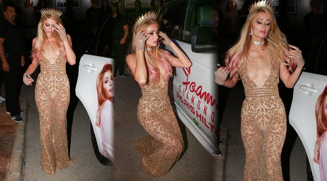 Paris Hilton – See-Through Candids in Ibiza