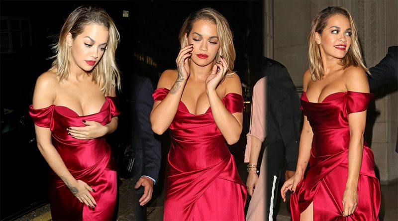 Rita Ora – Cleavage Candids in London