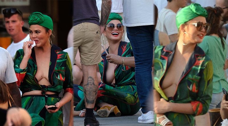 Chrissy Tiegen – Braless Candids in Venice
