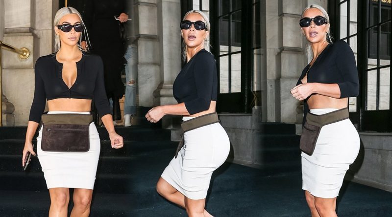Kim Kardahsian – Braless Candids in New York