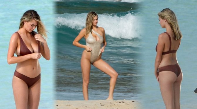 Kate Upton – Sports Illustrated Swimsuit Photoshoot Candids in Aruba