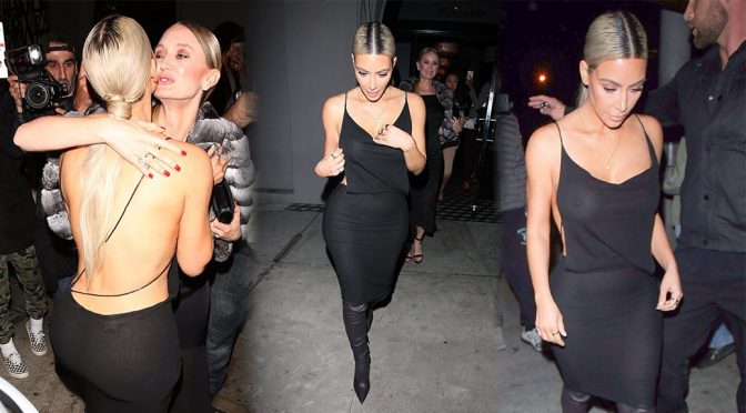 Kim Kardashian – Braless See-Through Candids in Los Angeles