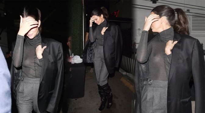 Kendall Jenner – Braless See-Through Candids in West Hollywood