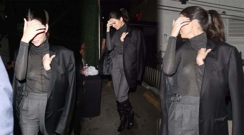 Kendall Jenner – Braless See-Through Candids in West Hollywood