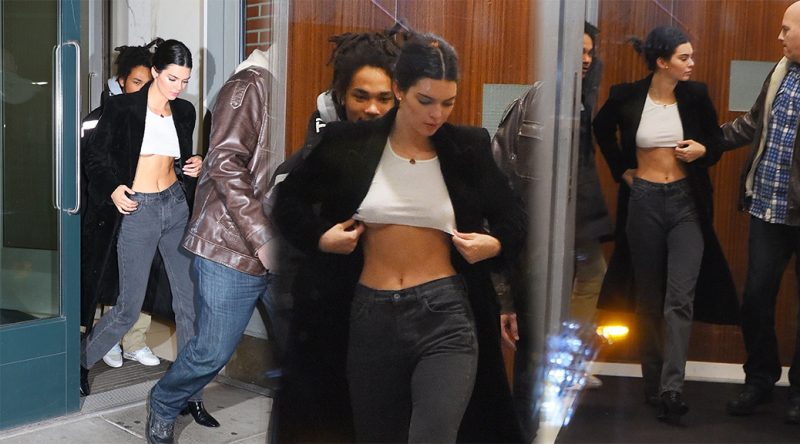 Kendall Jenner – Braless Candids in New York