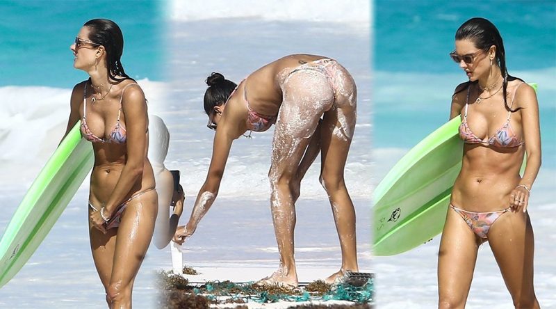 Alessandra Ambrosio – Bikini Candids in Bahamas