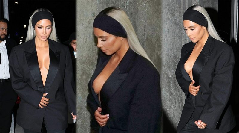 Kim Kardashian – Braless Candids in Los Angeles