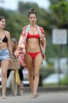 Alessandra Ambrosio Red Bikini