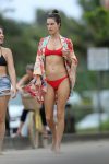 Alessandra Ambrosio Red Bikini