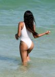 Christina Milian Sexy White Swimsuit