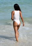 Christina Milian Sexy White Swimsuit