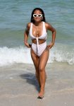 Christina Milian Sexy White Swimsuit