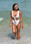 Christina Milian Sexy White Swimsuit