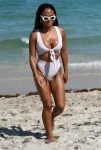 Christina Milian Sexy White Swimsuit