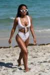 Christina Milian Sexy White Swimsuit