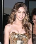 Gigi Hadid Sexy Gold Dress