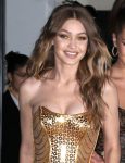 Gigi Hadid Sexy Gold Dress