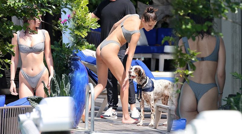 Bella Hadid – Bikini Candids in Miami