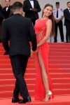Irina Shayk Pantyless Red Dress