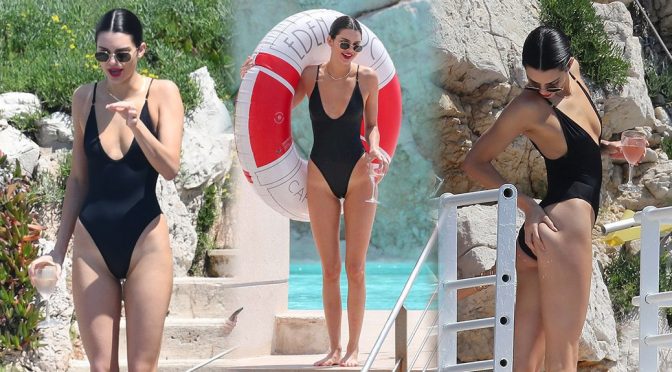 Kendall Jenner – Swimsuit Candids in Antibes