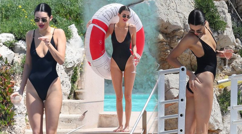Kendall Jenner – Swimsuit Candids in Antibes