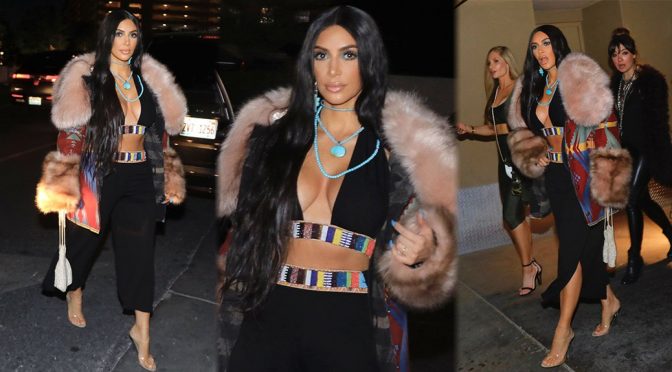 Kim Kardashian Braless Cleavage