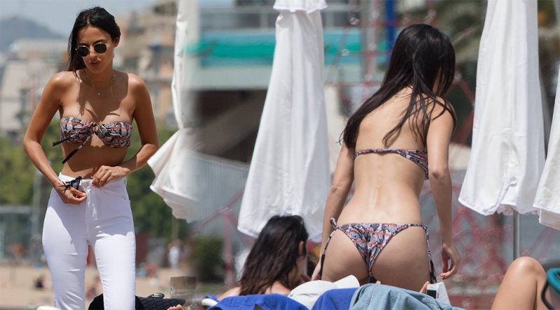 Lucy Watson – Bikini Candids in Barcelona