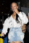 Rihanna Denim Mini Skirt