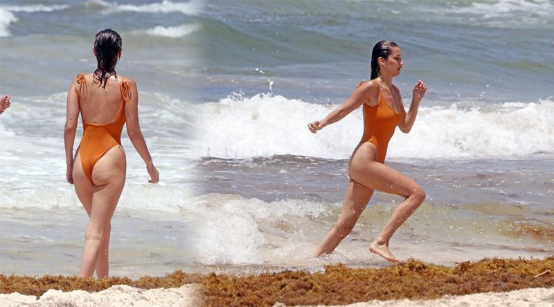 Bella Hadid – Swimsuit Candids in Cancun
