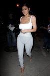Kylie Jenner shows her big boobs in revealing white top
