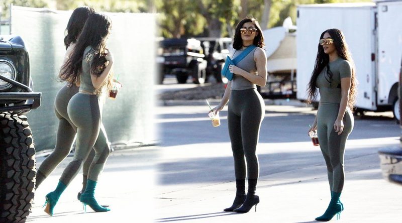 Kylie Jenner and Kim Kardashian – Photoshoot Candids in Calabasas