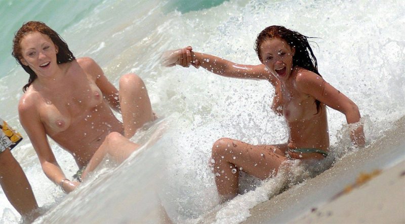 Natasha Hamilton – Topless Bikini Candids in Miami Beach