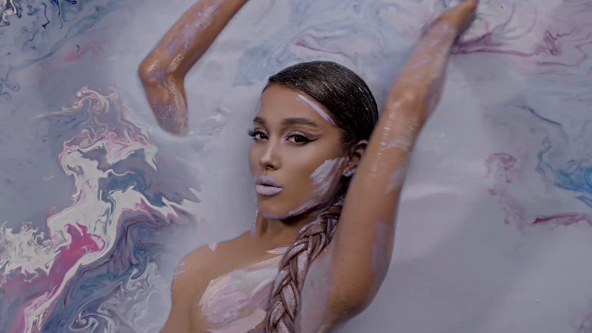 Ariana Grande Nearly Naked in God is a Woman Video 