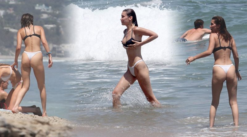 Bella Hadid – Bikini Candids in Malibu