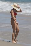Charlotte Mckinney Red Bikini Big Boobs