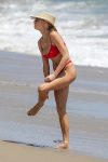 Charlotte Mckinney Red Bikini Big Boobs