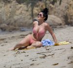 Claudia Alende Bikini Nipple Slip
