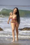 Claudia Alende Bikini Nipple Slip
