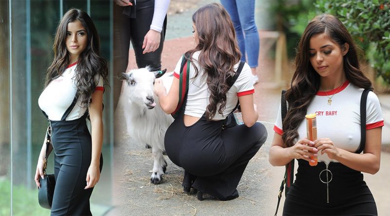 Demi Rose Mawby – Braless Candids in London