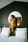 Emily Ratajkowski Revealing Yellow Dress